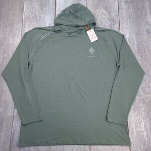 Peter Millar Mens Performance Hoodie Large Green Ten Oaks Golf Lightweight Hoody